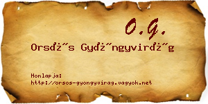 Orsós Gyöngyvirág névjegykártya